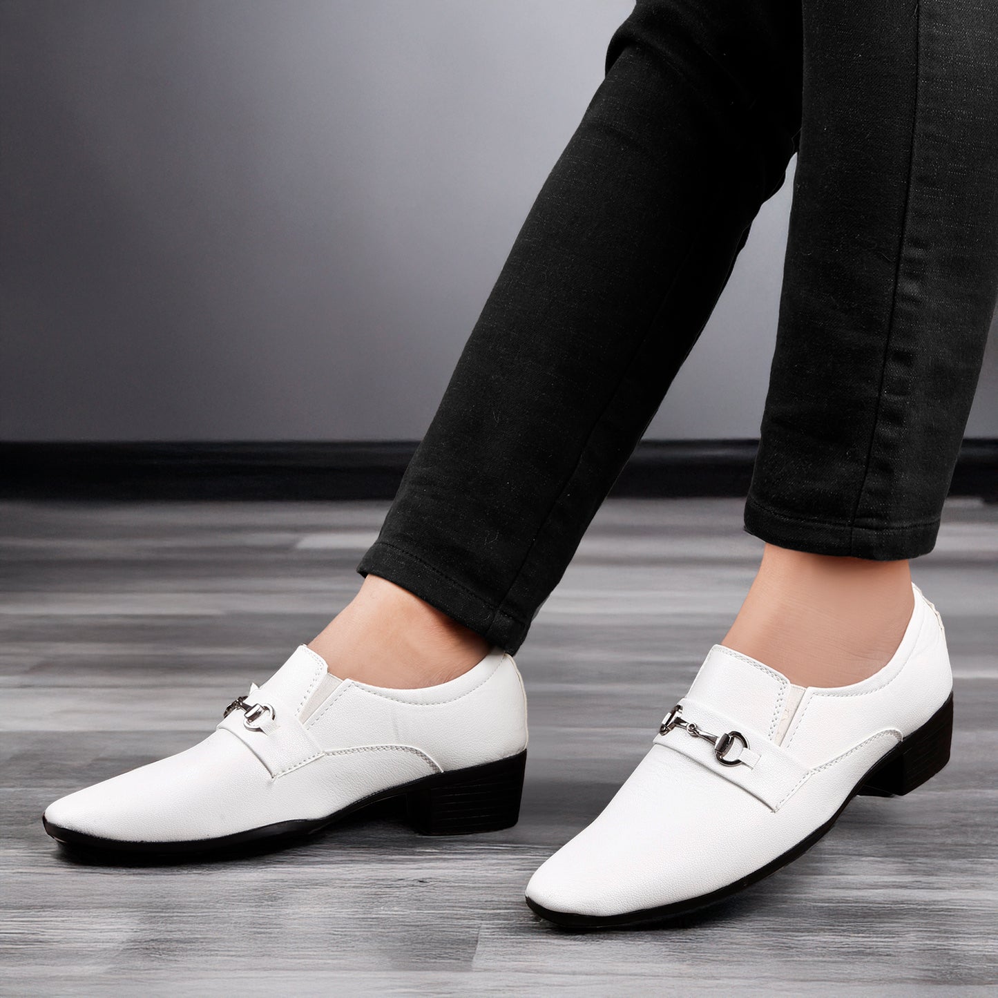 Men's 2 Inch Formal Height Increasing Slip-On Buckle Shoes