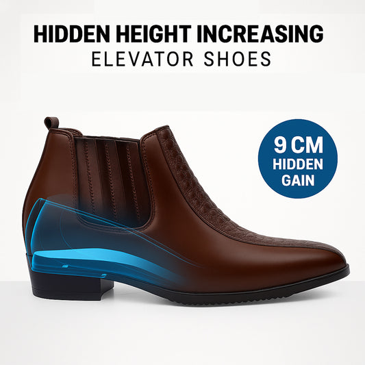 Men's Slip-On Elevator Shoes – Hidden 9cm (3.5 inches) Height Increase Shoes