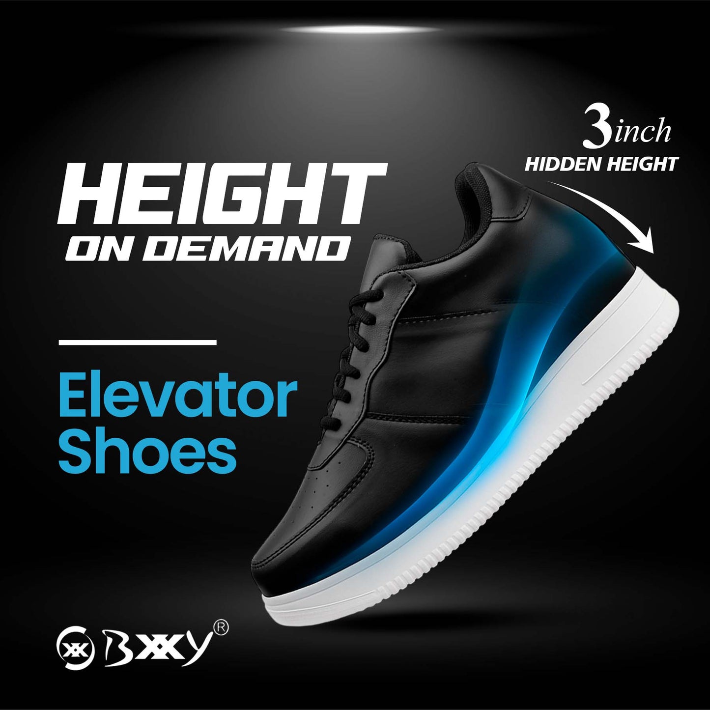 Men’s Casual Elevator Shoes with Hidden 3-Inch Height Boost