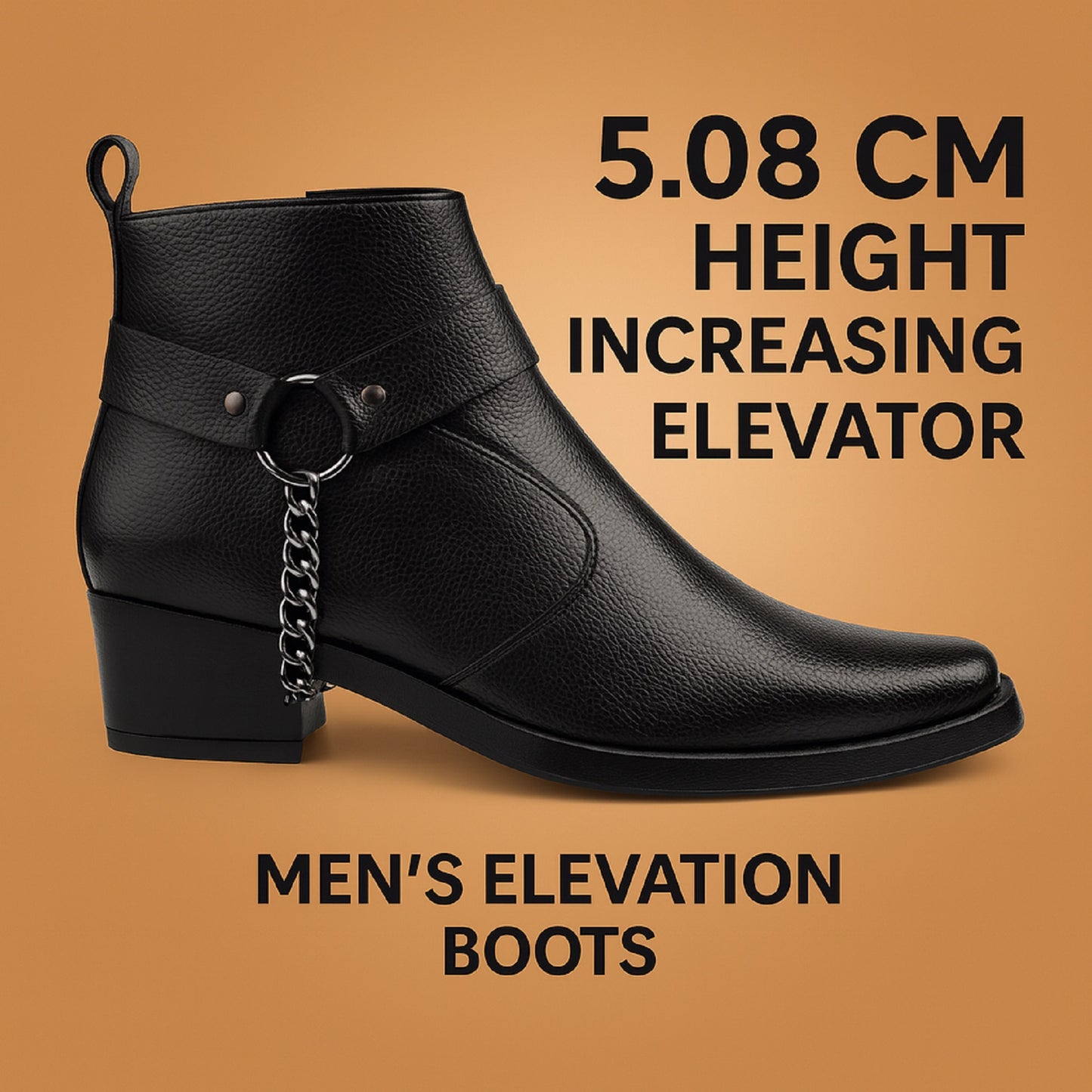 Stylish 2 Inches Heel Height Elevator Boots for Extra Confidence
