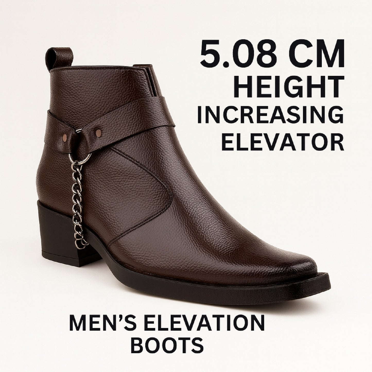 Stylish 2 Inches Heel Height Elevator Boots for Extra Confidence
