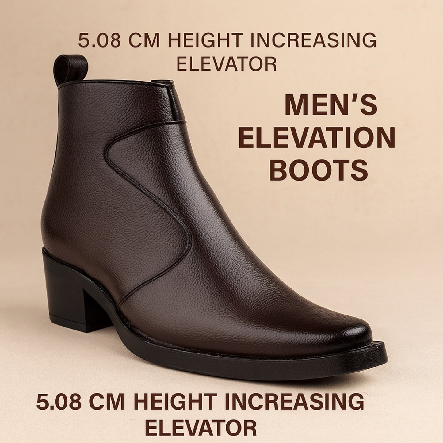 Bxxy Men’s 2 Inch Hidden Heel Height Increasing Boots