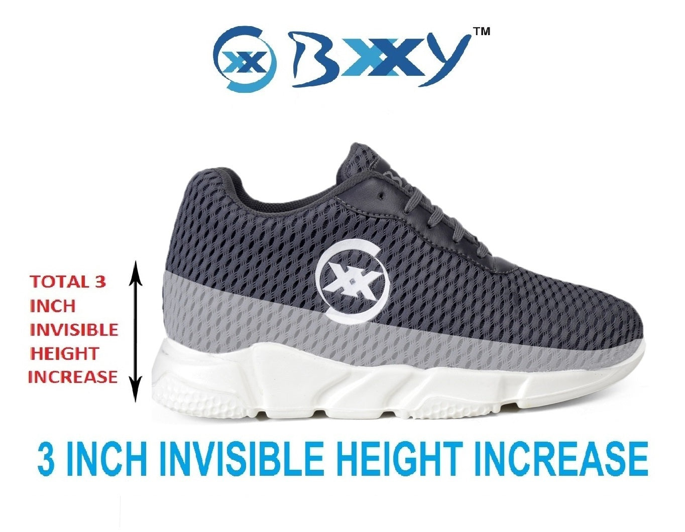 3 Inch Hidden Height Increasing Sport Shoes for Cricket, Football, Basketball etc.