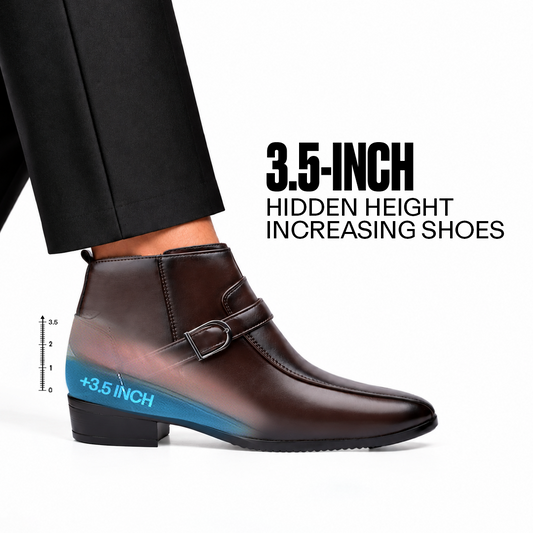 Formal Elevator Boots Brown - 3.5 Inches (9cm)