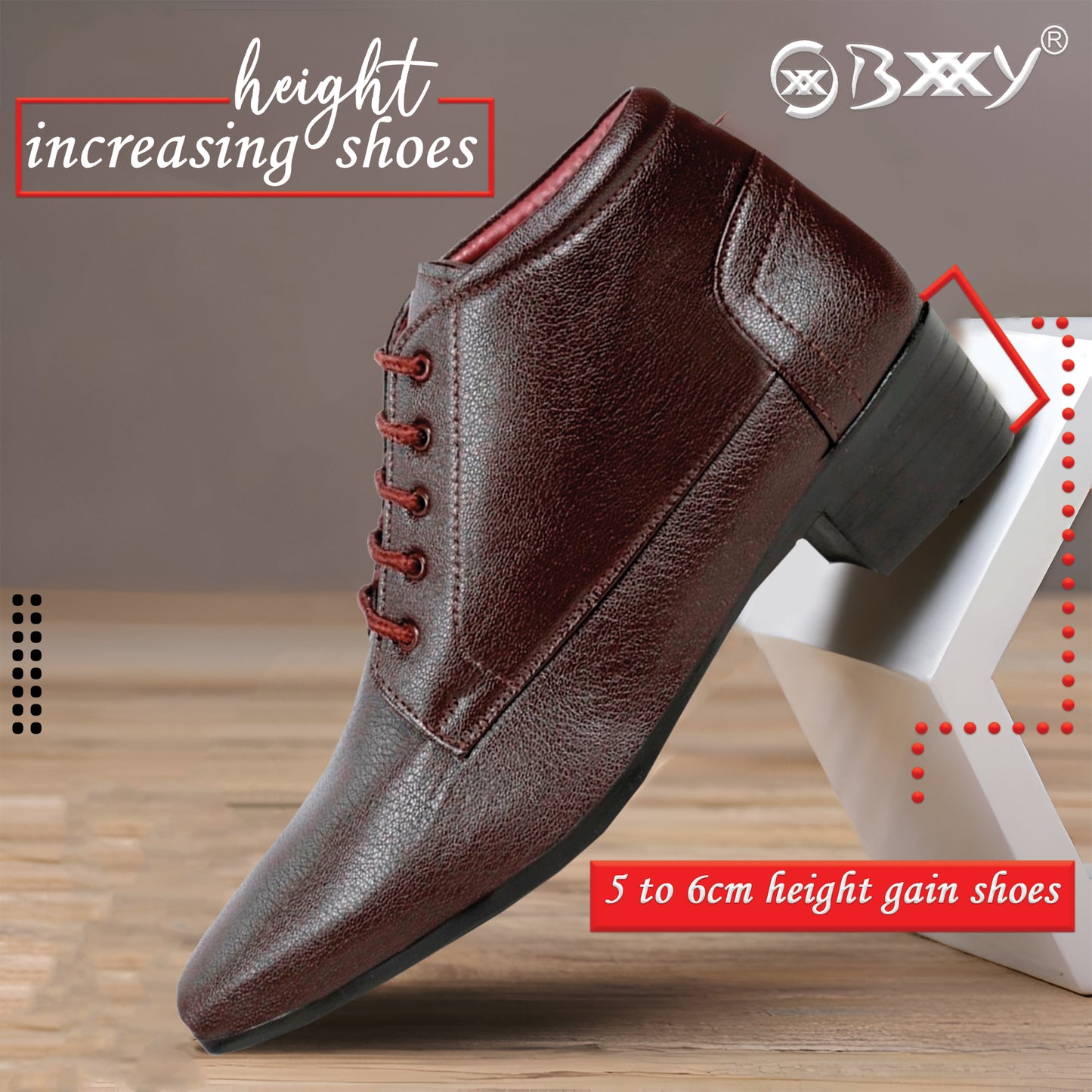Bxxy Elevator Derby Formal Wear Boots For Men