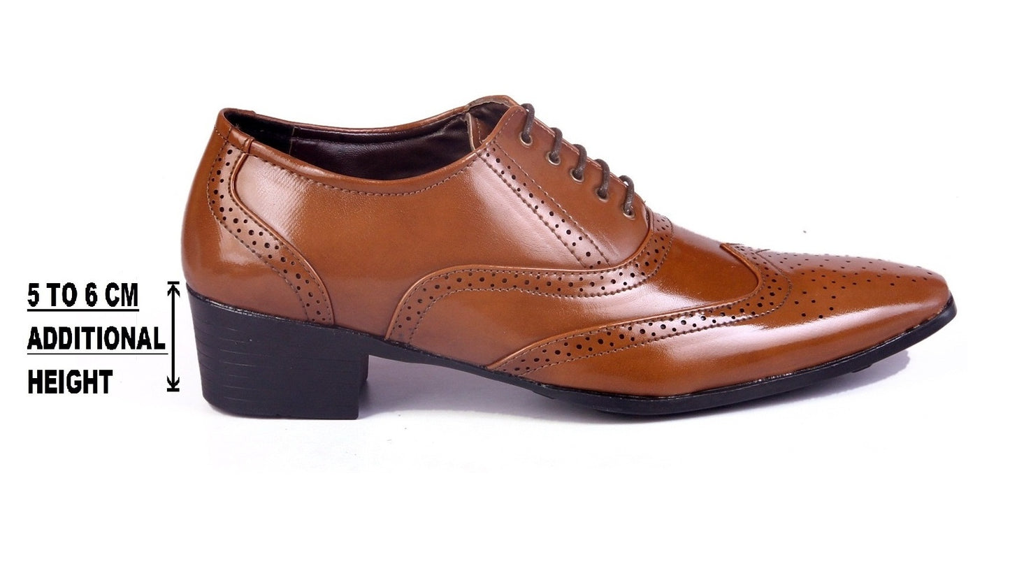 BXXY Men's Height Increasing Formal Brougue Faux Leather Oxford Shoes