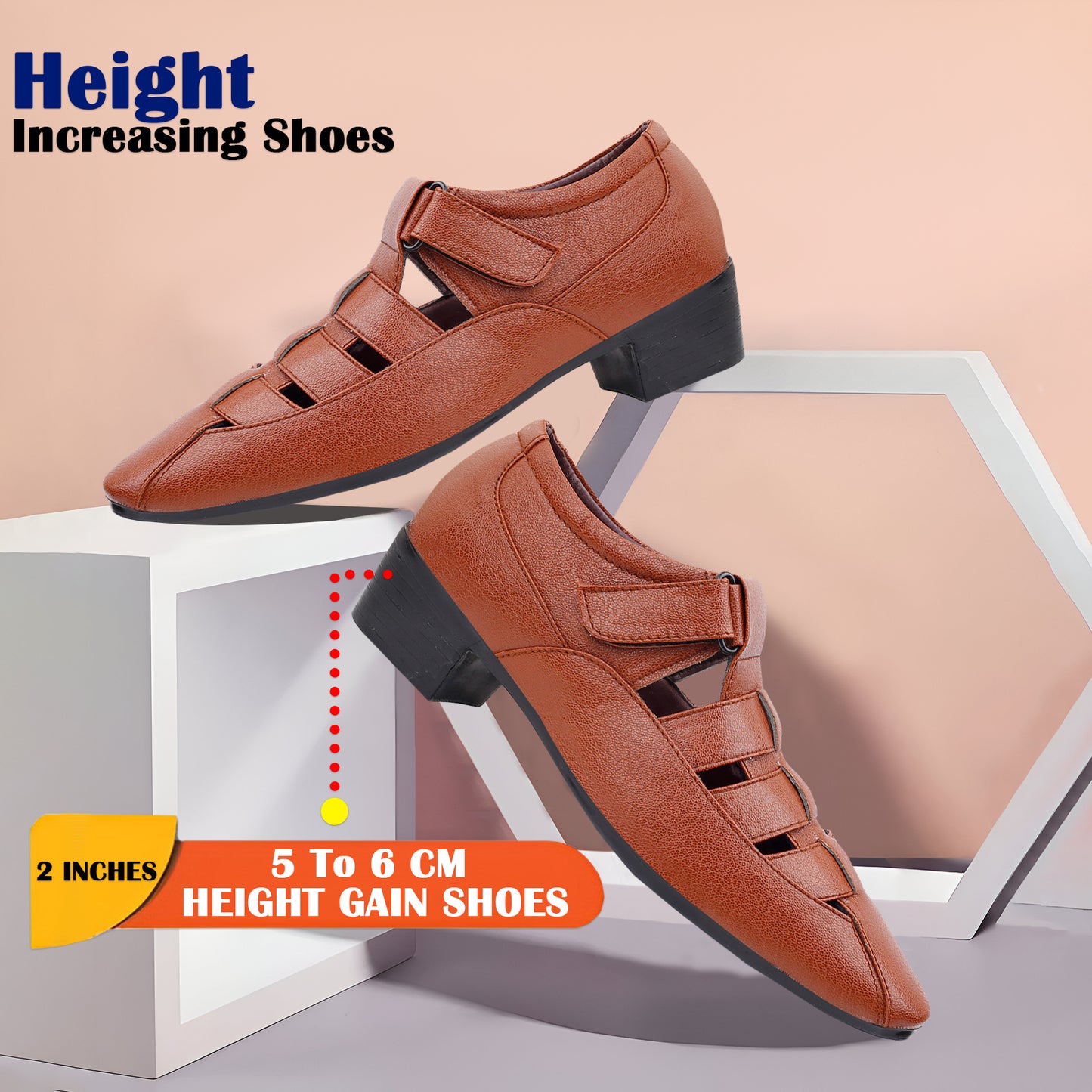 Bxxy Men's Height Increasing Formal Roman Sandals
