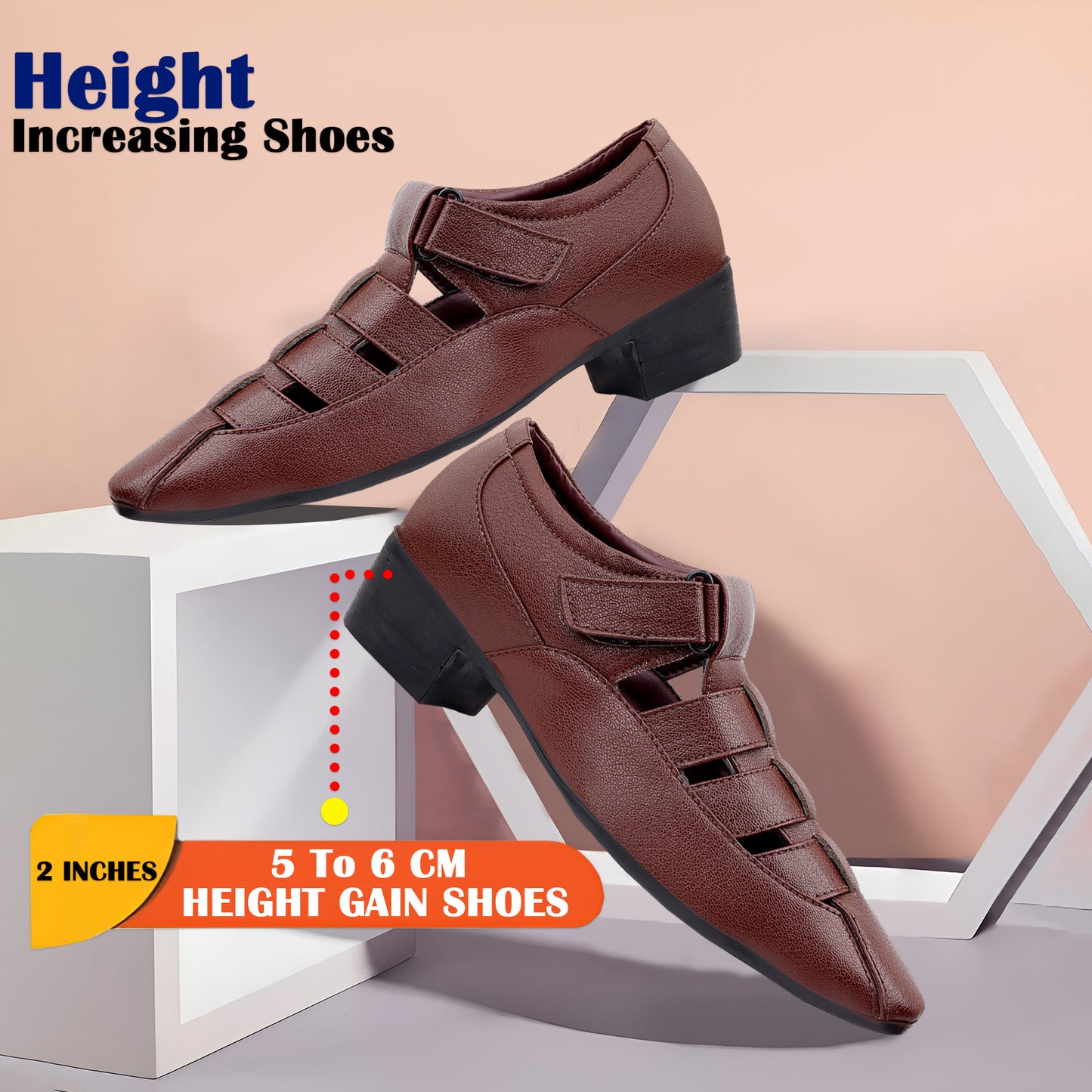 Bxxy Men's Height Increasing Formal Roman Sandals