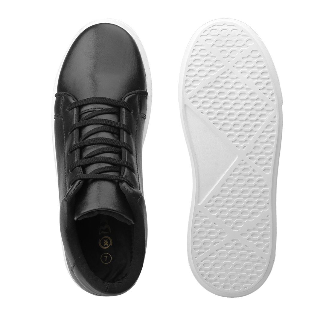 BXXY 7.62 CM Height Increasing Shoes for Men Invisible Elevator Sneakers - Black