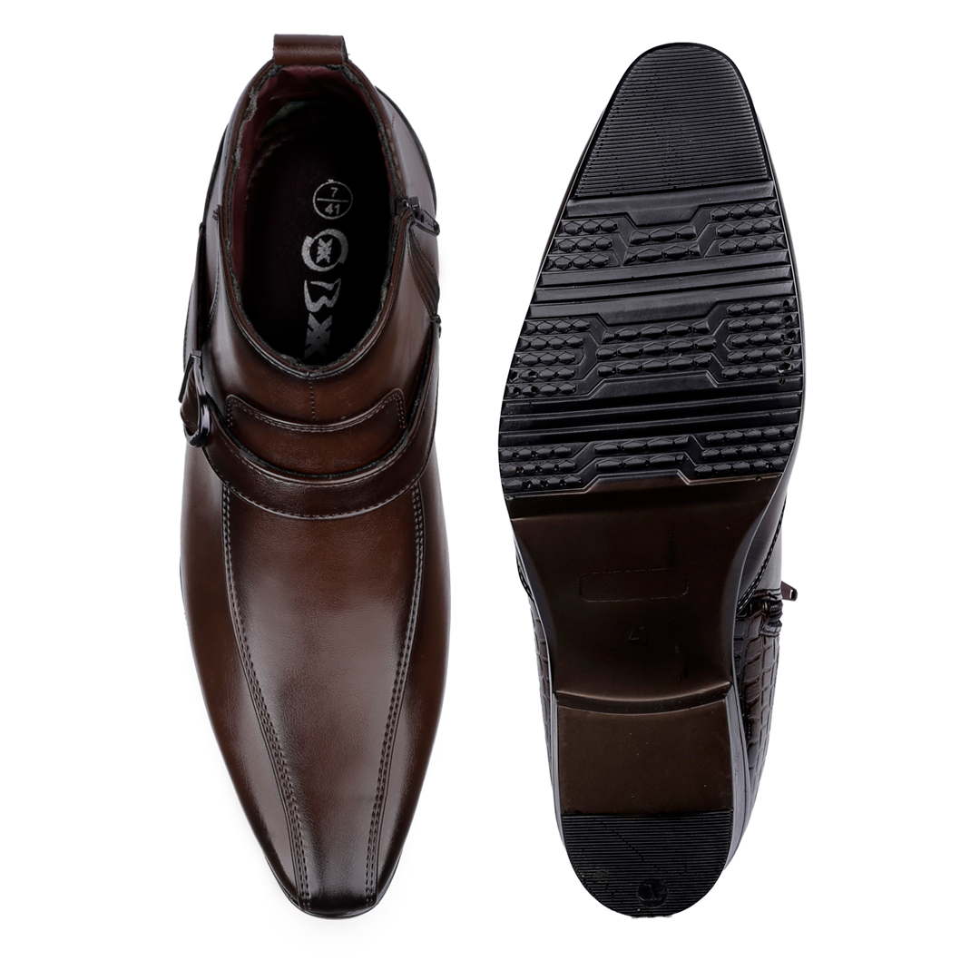 Formal Elevator Boots Brown - 3.5 Inches (9cm)