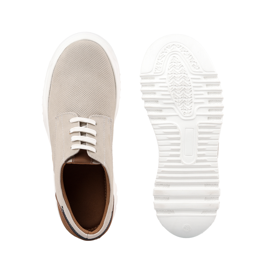 BXXY Mens Invisible 9 CM Elevator Shoes Lightweight Height Increasing Shoes - Beige