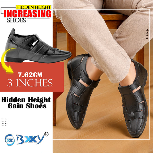 BXXY 3 Inch (7.6 cm) Hidden Height Increasing Casual Roman Sandals for Men