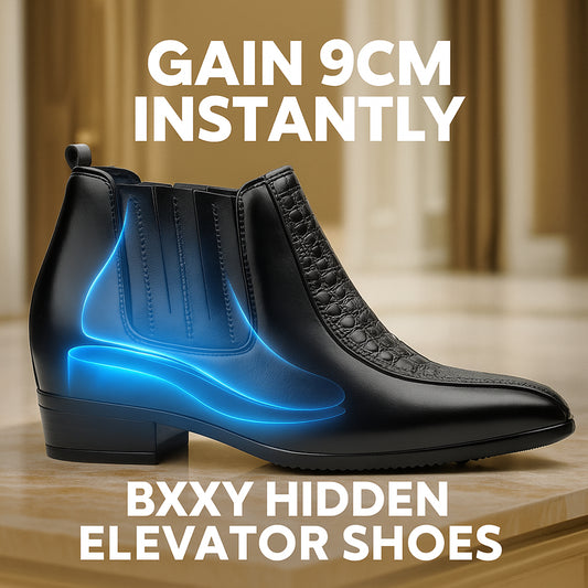 Men's 9cm/3.5 Inches Hidden Height Slip-On Elevator Shoes