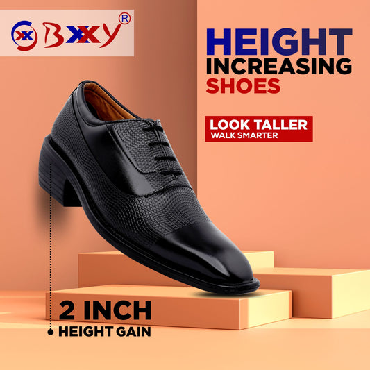 Bxxy's Faux Leather Party Wear Lace-up Shoes for Men