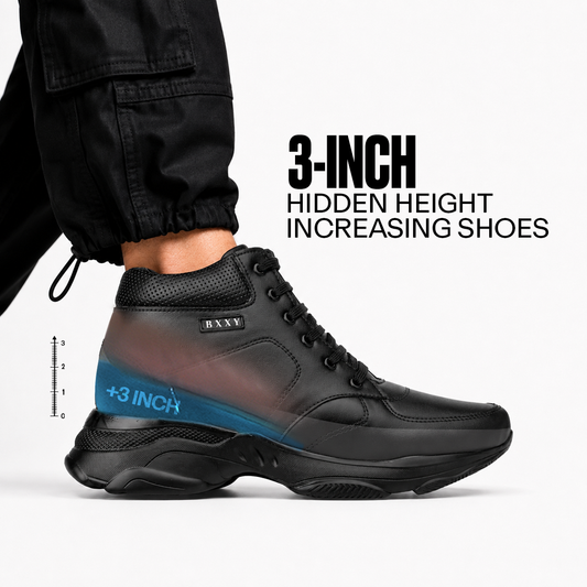 Lace-Up Boots Black - 3 Inches (7.62CM)