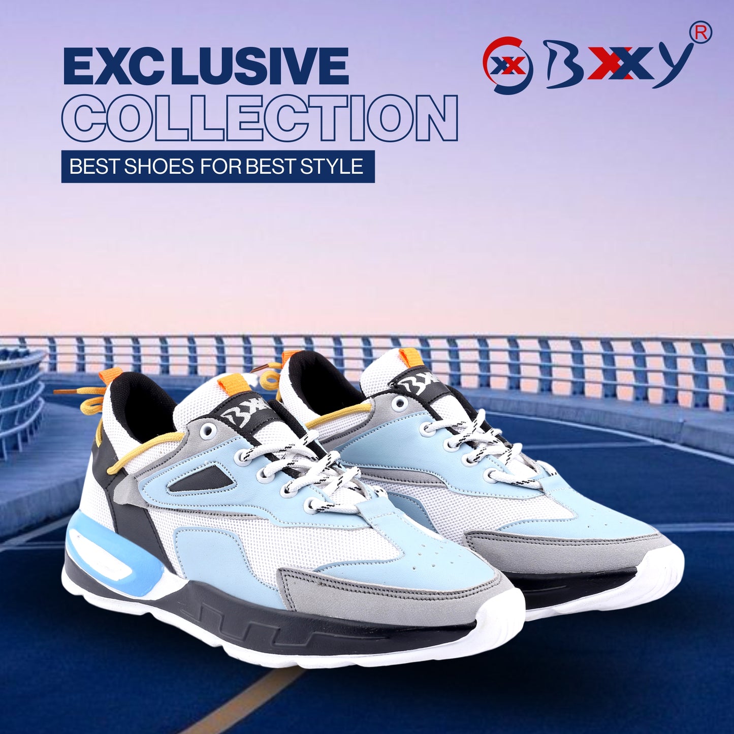 BXXY Men's latest Causal Sneakers And Sports Lace-Up Stylish Shoe with Eva Sole
