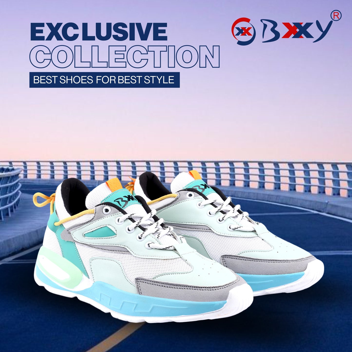 BXXY Men's latest Causal Sneakers And Sports Lace-Up Stylish Shoe with Eva Sole