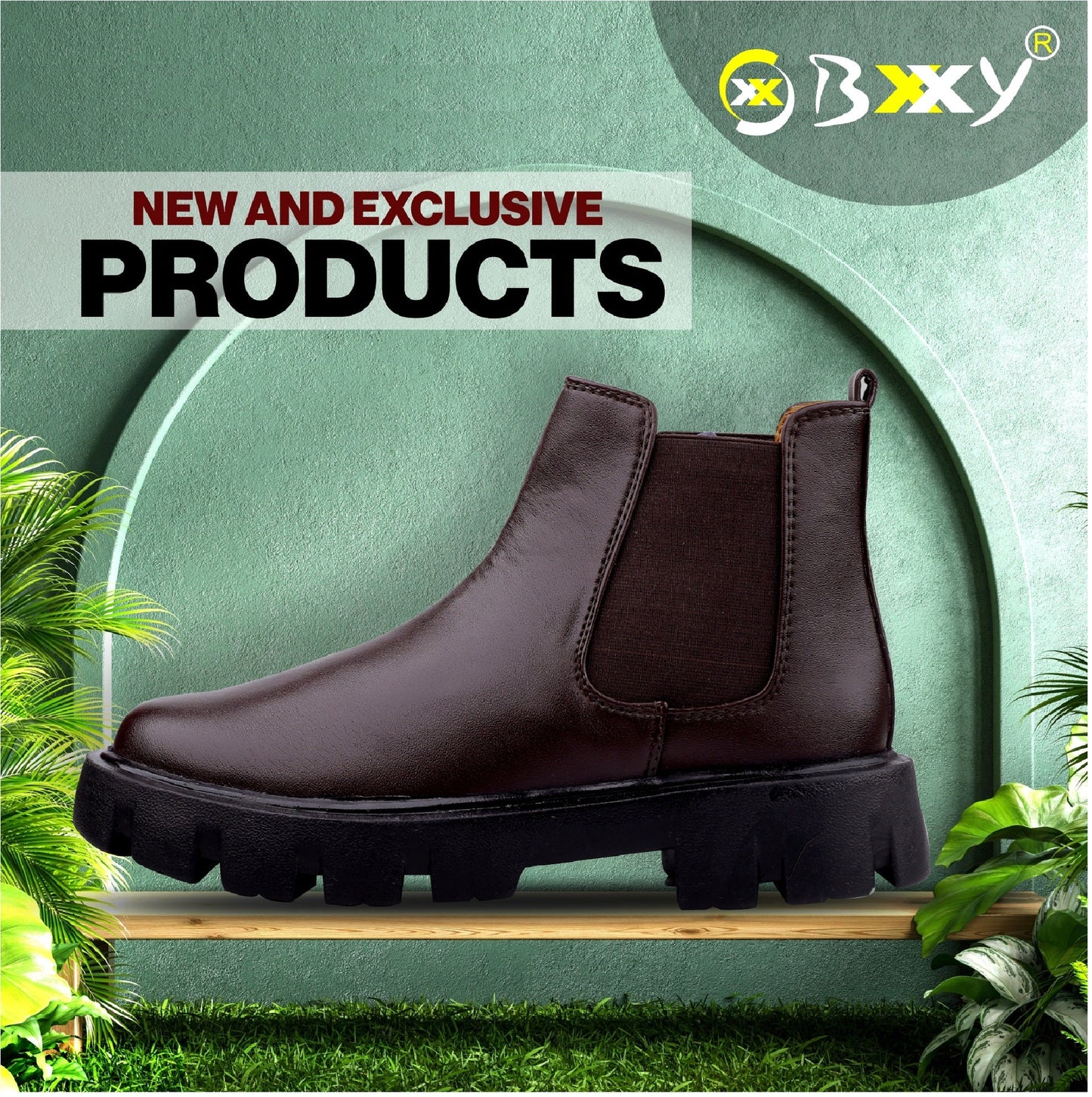 Bxxy's Faux Leather Slip-on Boots for Men