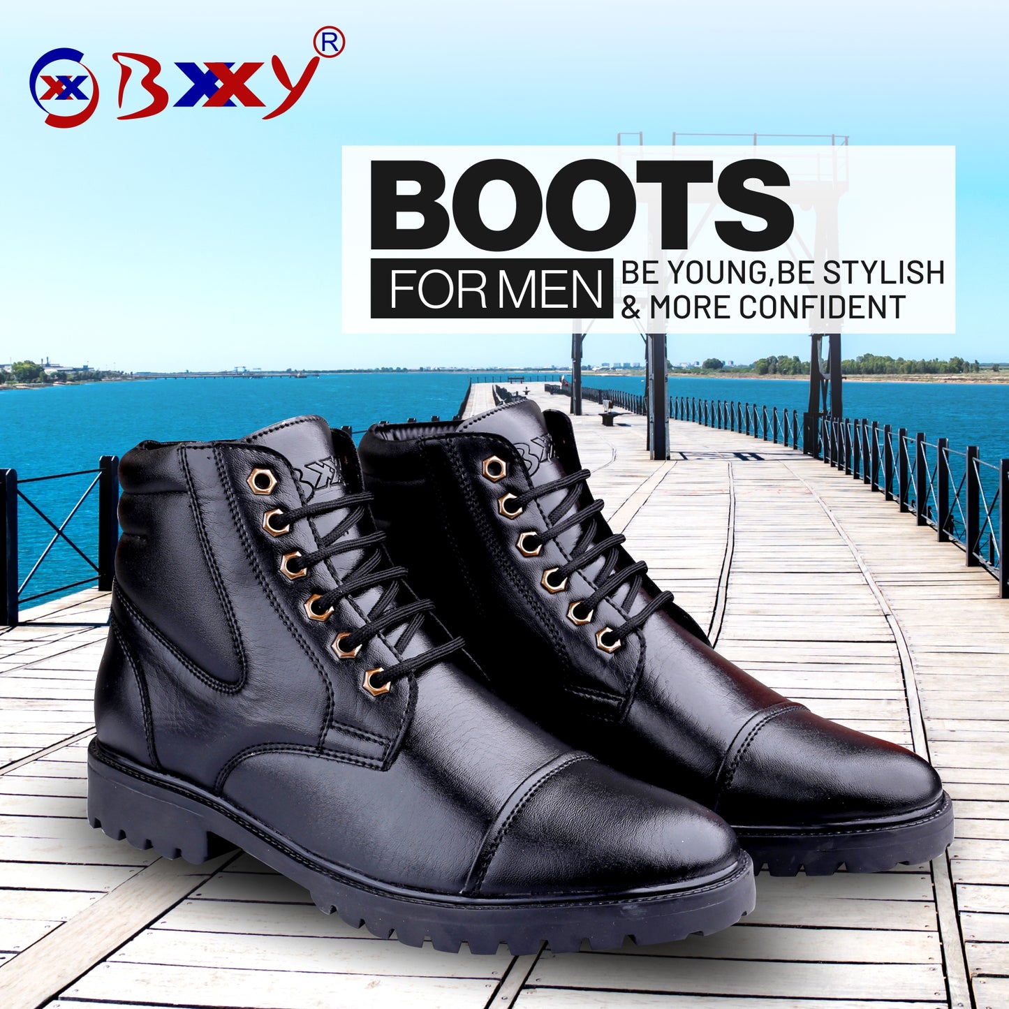 Bxxy's Lace-up Ankle Stylish Boots for Men