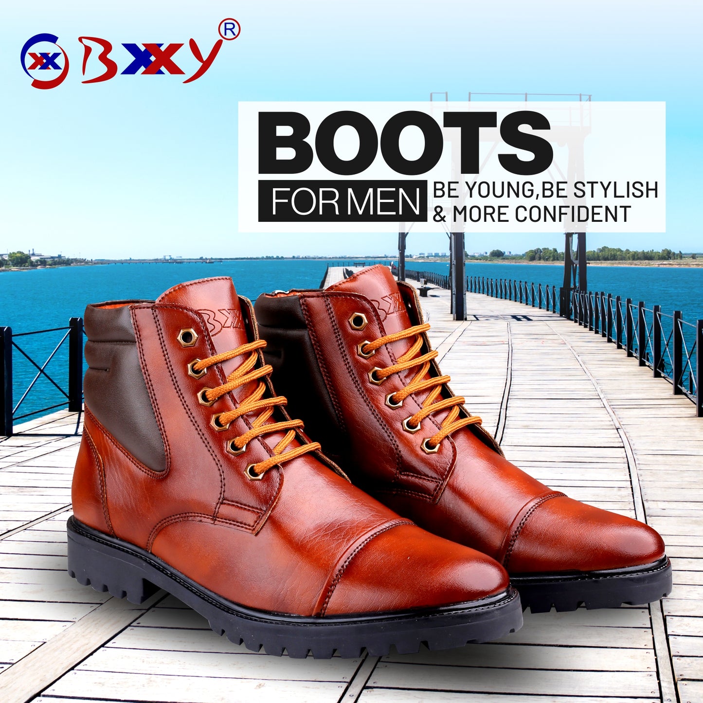 Bxxy's Lace-up Ankle Stylish Boots for Men