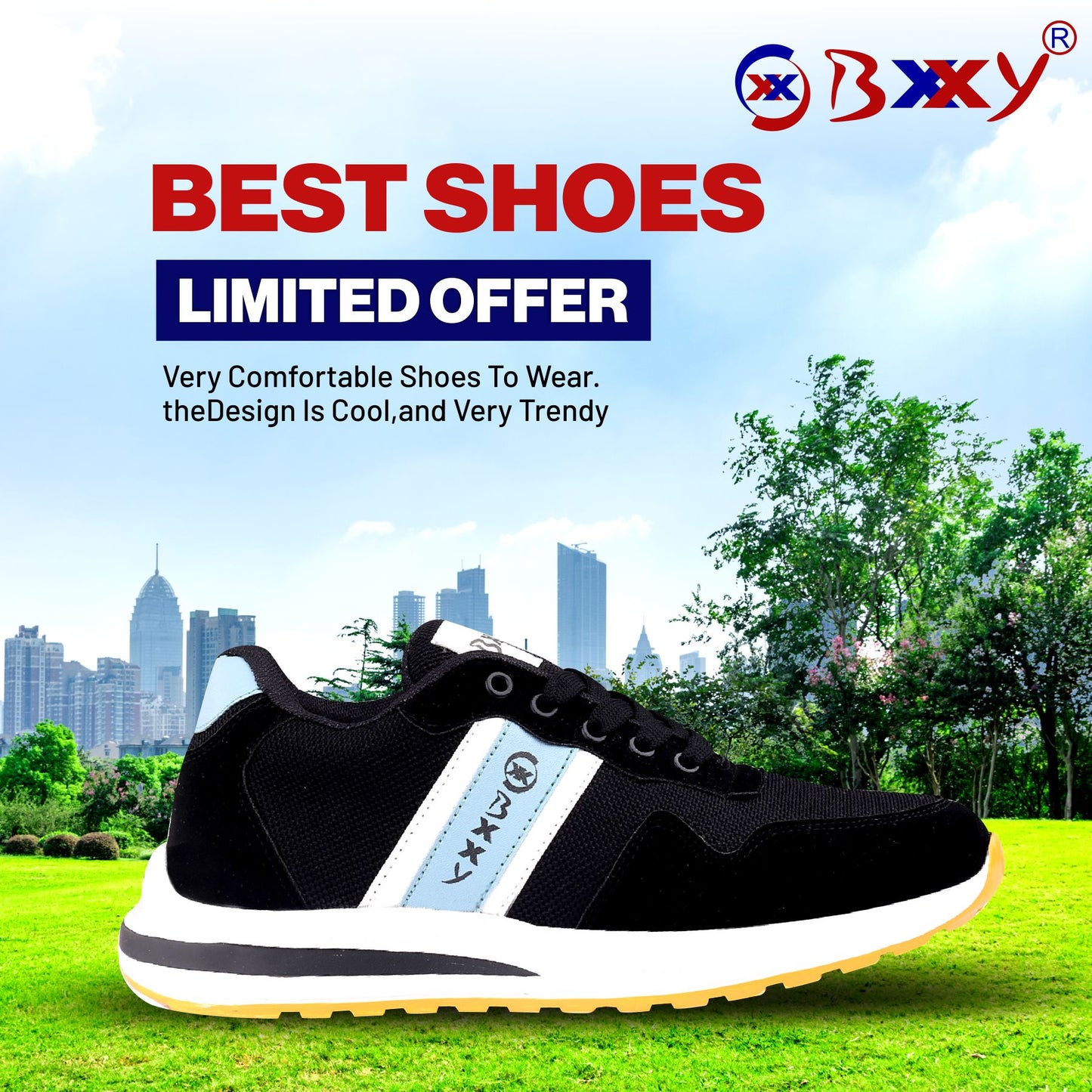 BXXY Men's New Casual Sports and Running Lace-Up Shoes