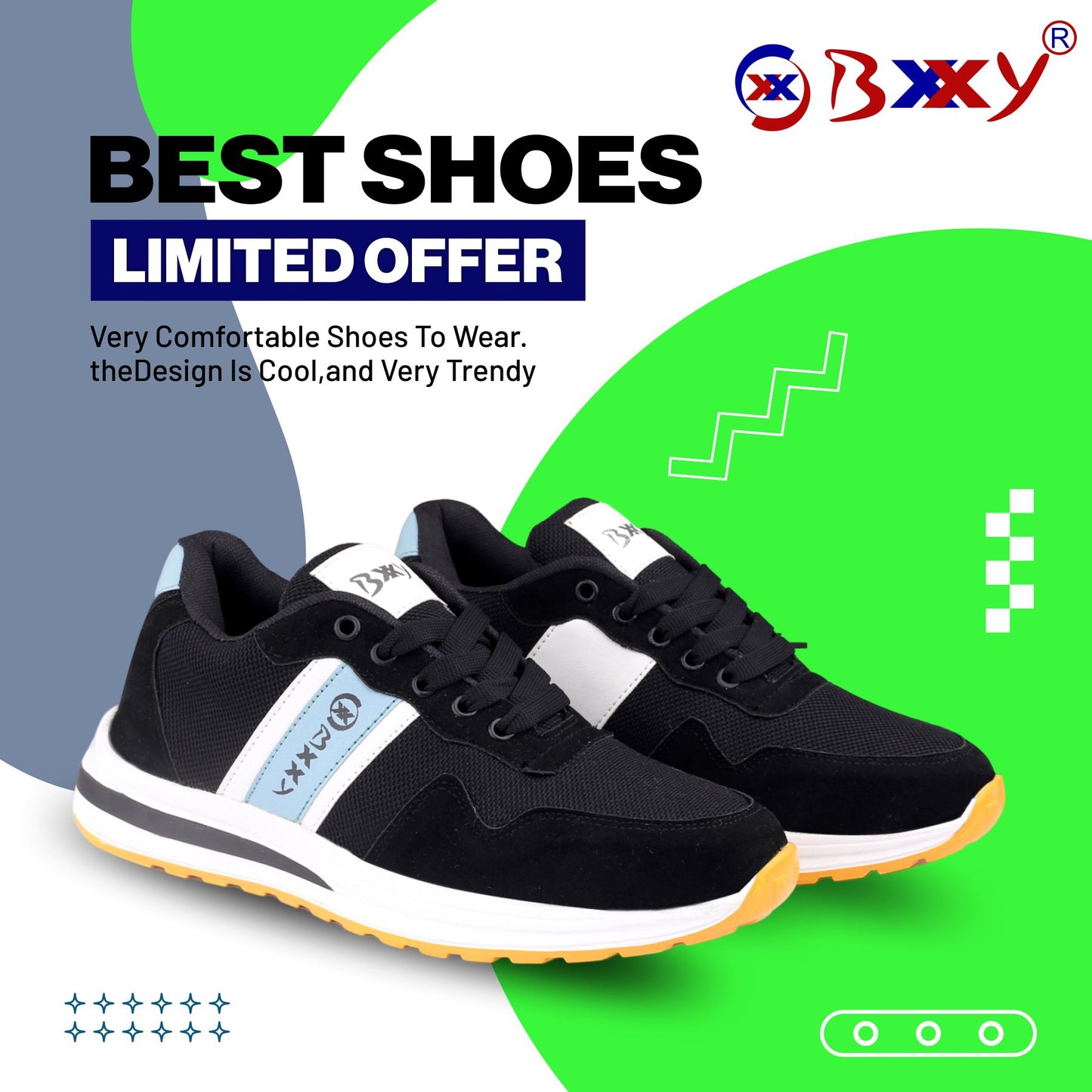 BXXY Men's New Casual Sports and Running Lace-Up Shoes