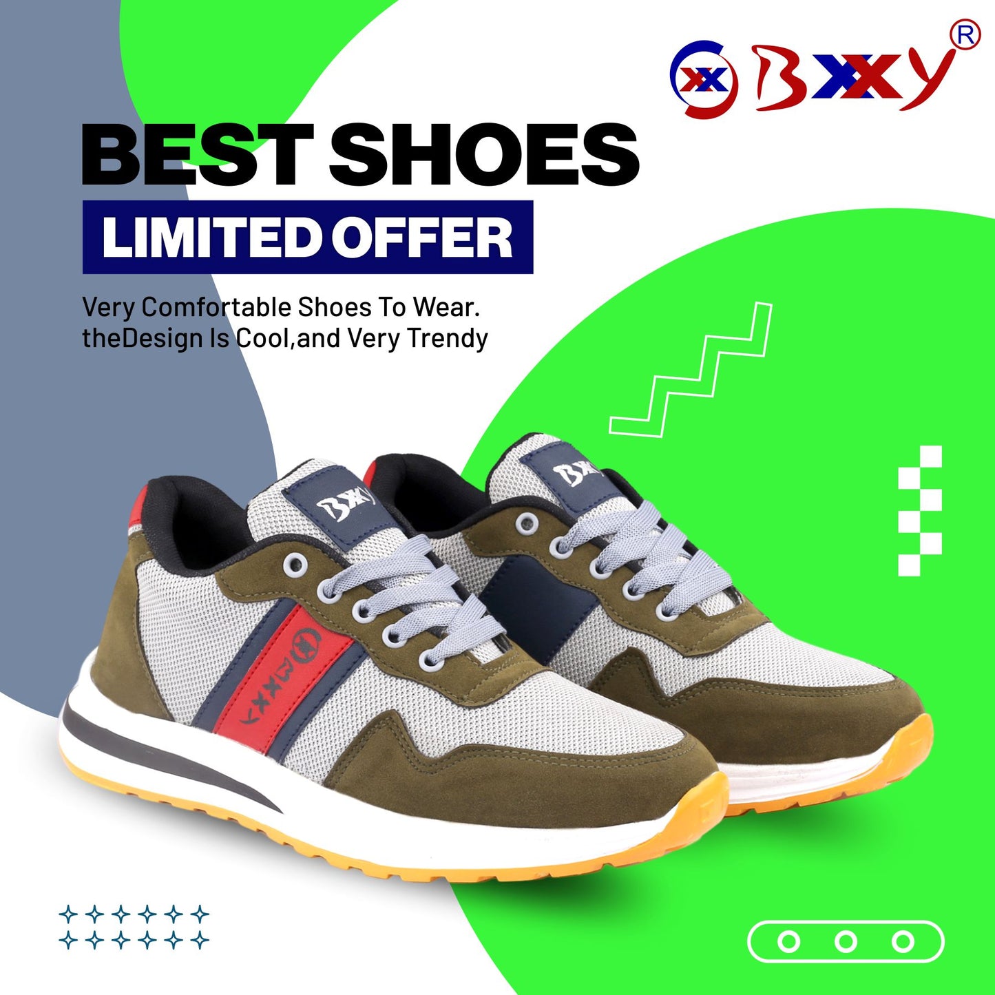 BXXY Men's New Casual Sports and Running Lace-Up Shoes