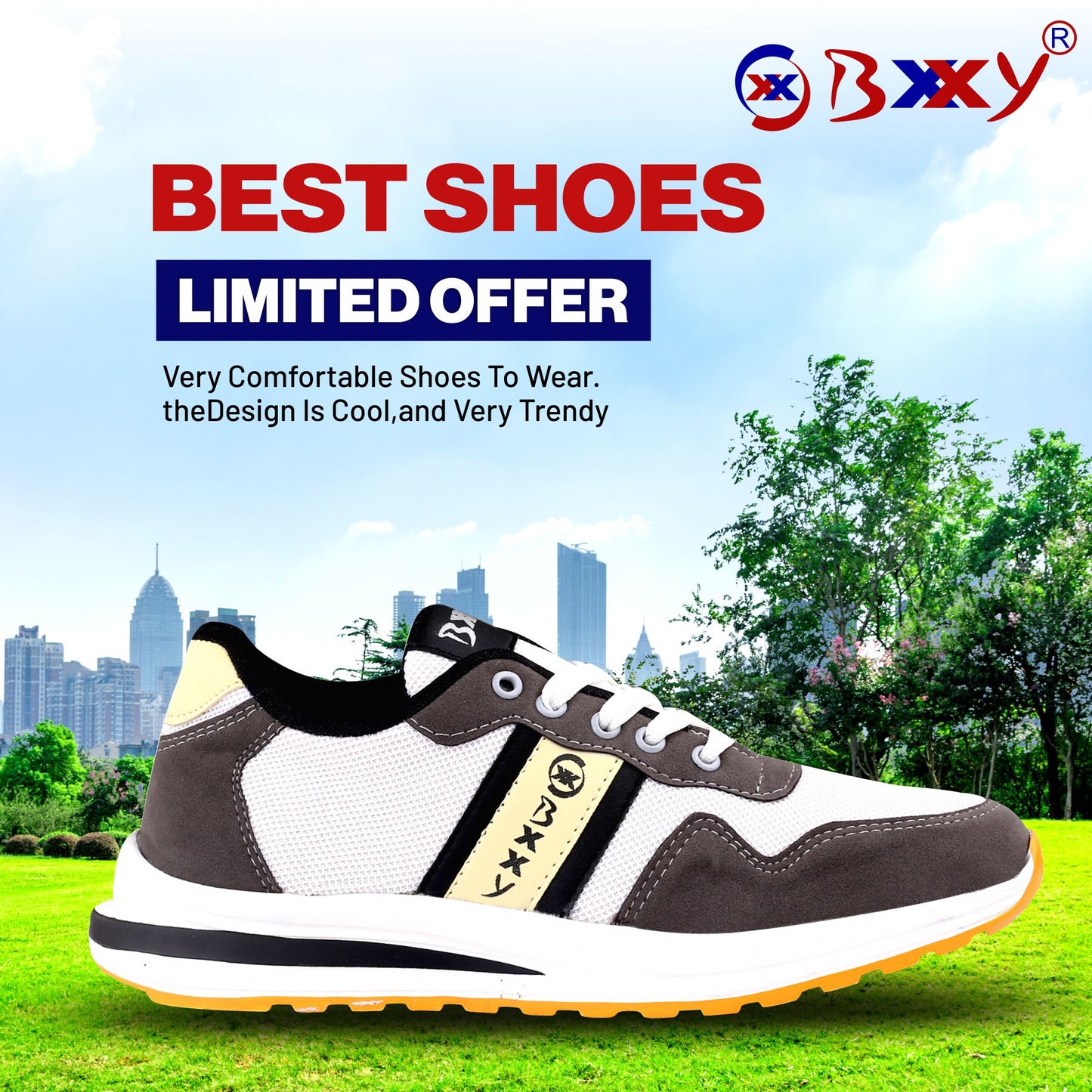 BXXY Men's New Casual Sports and Running Lace-Up Shoes