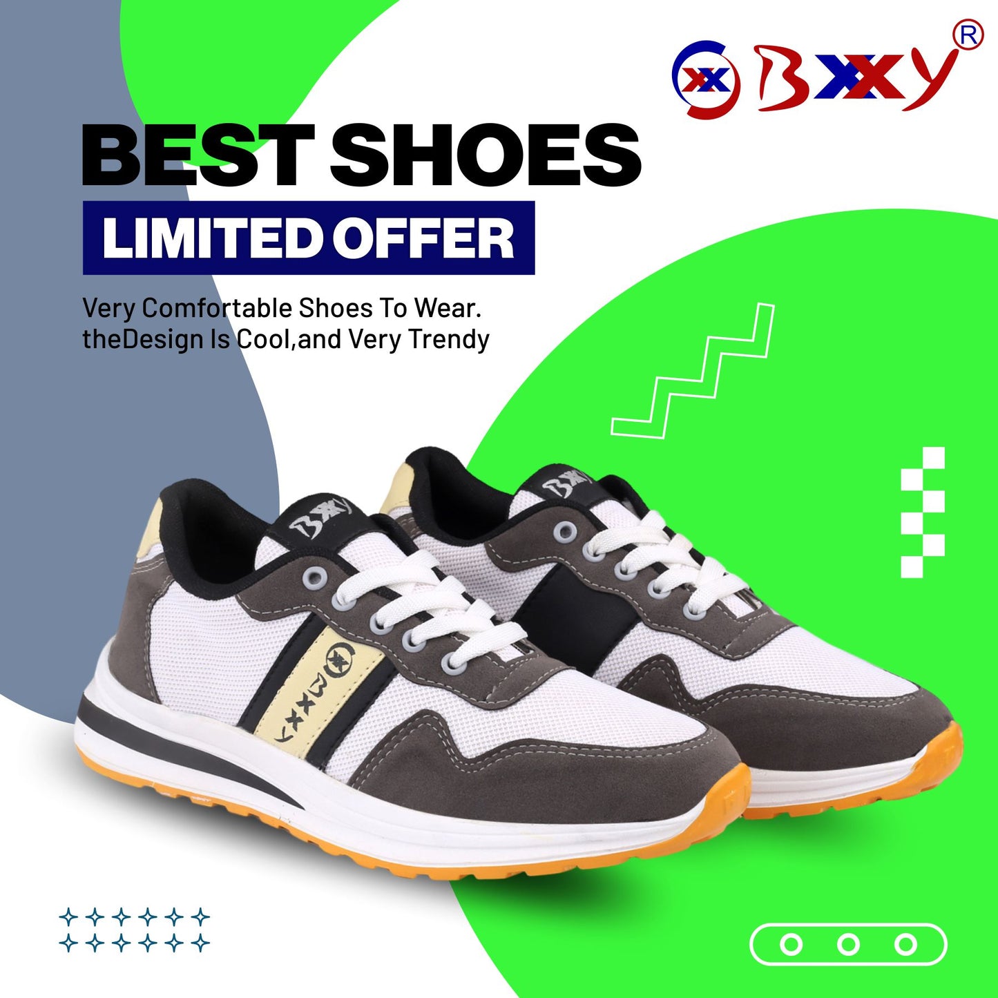 BXXY Men's New Casual Sports and Running Lace-Up Shoes