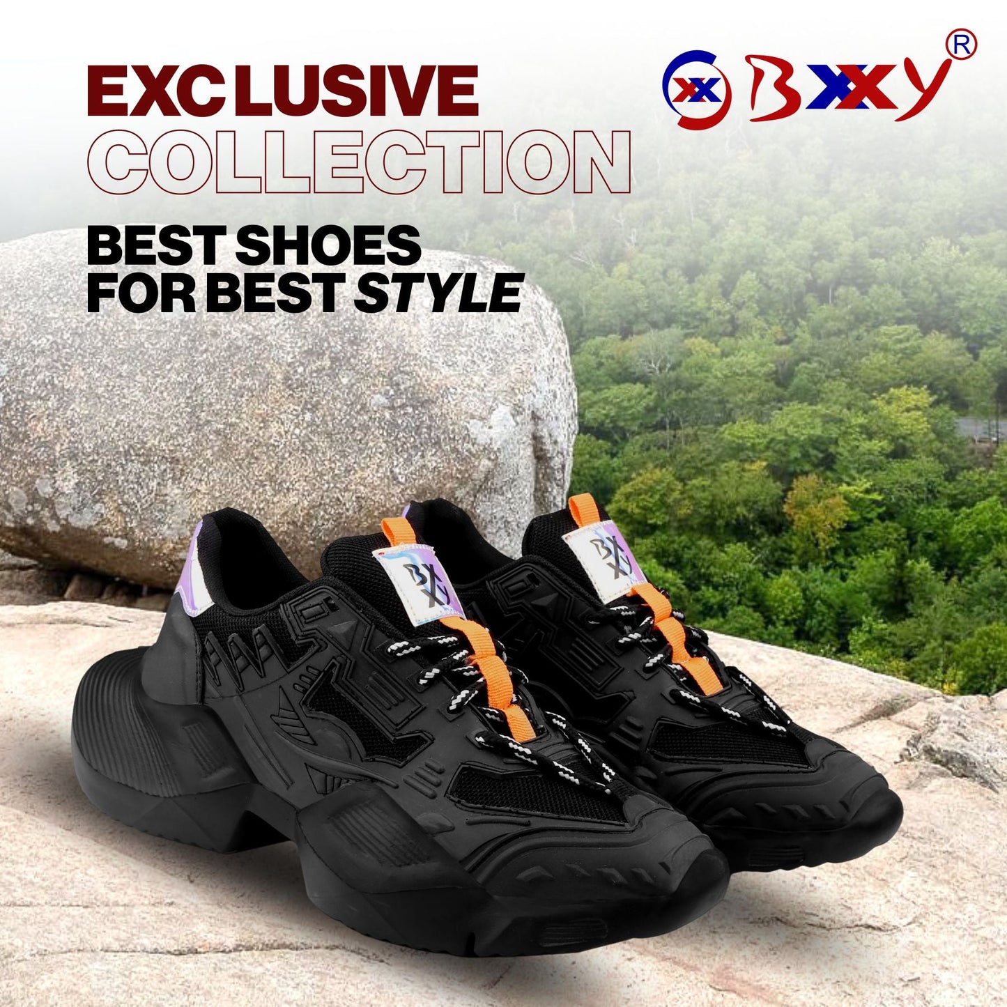 BXXY Mesh Material Casual Sports, Running Lace-Up Eva Shoes for Men