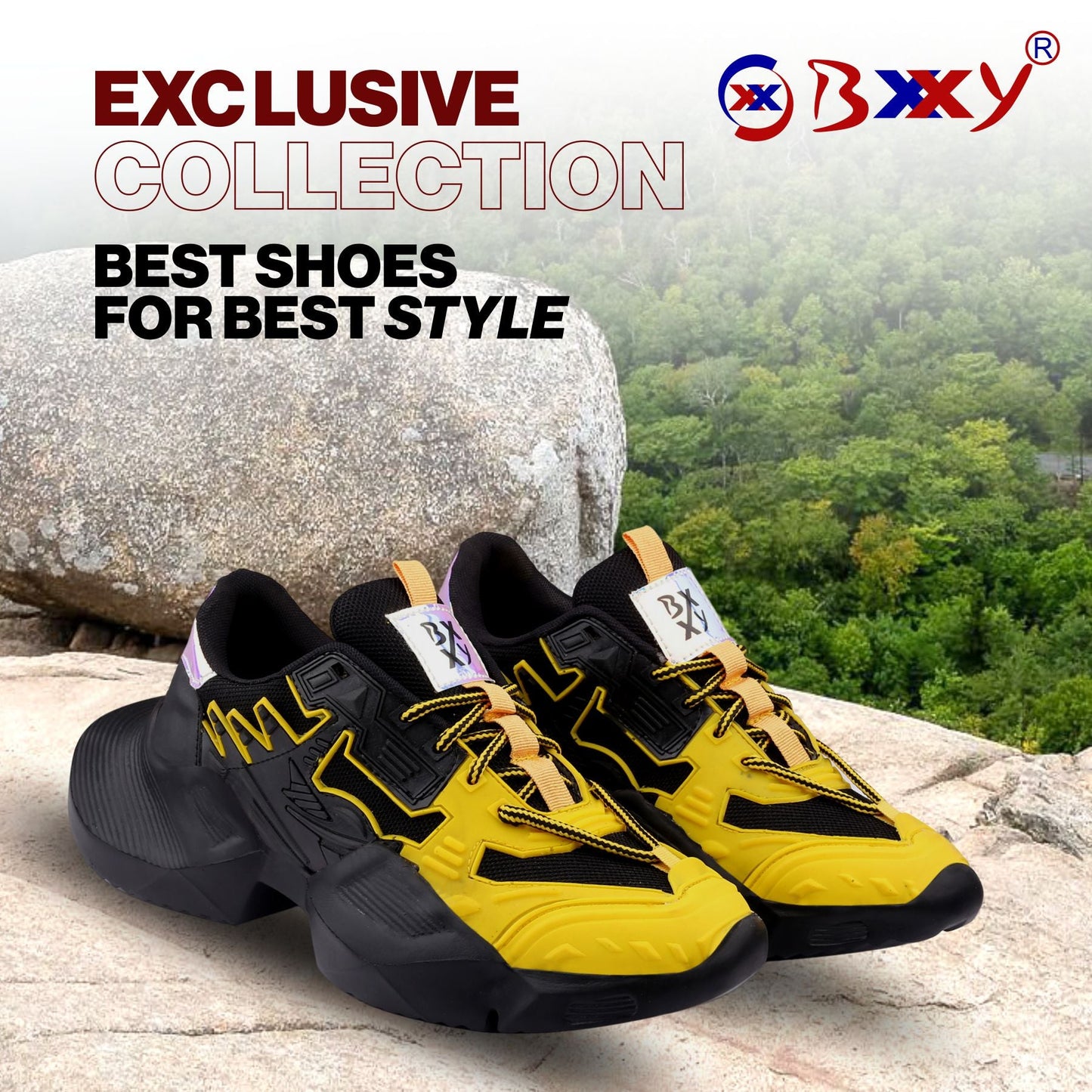 BXXY Mesh Material Casual Sports, Running Lace-Up Eva Shoes for Men