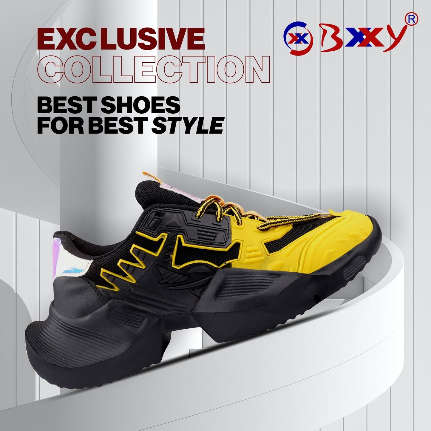 BXXY Mesh Material Casual Sports, Running Lace-Up Eva Shoes for Men