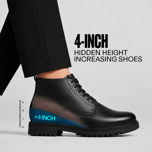 Elevator Boots Black - 4 Inches (10CM)