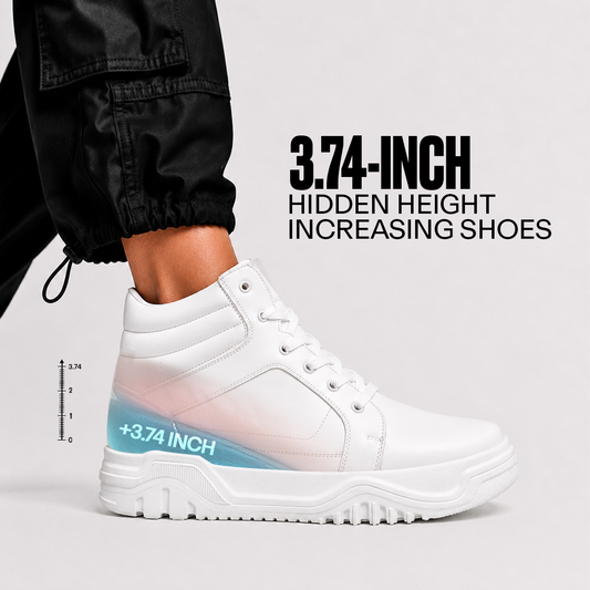 Stylish Elevator Footwear White - 3.74 Inches (9.5CM)