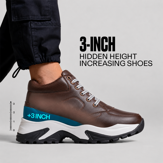 Stylish Lace-Up Shoes Brown- 3-Inch (7.62CM)