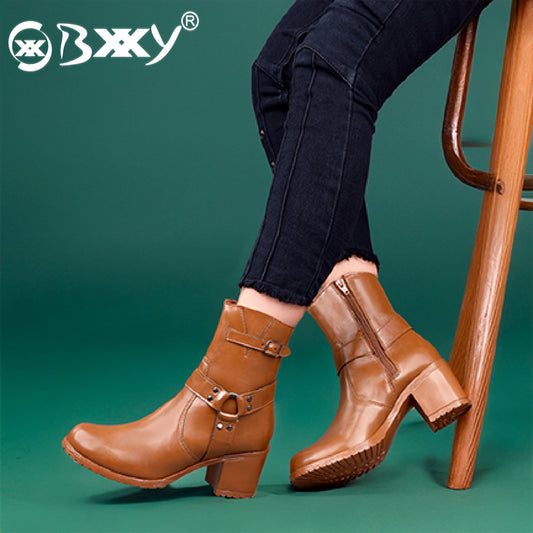 Elegant Black Vegan Ankle Zipper Boots for Women