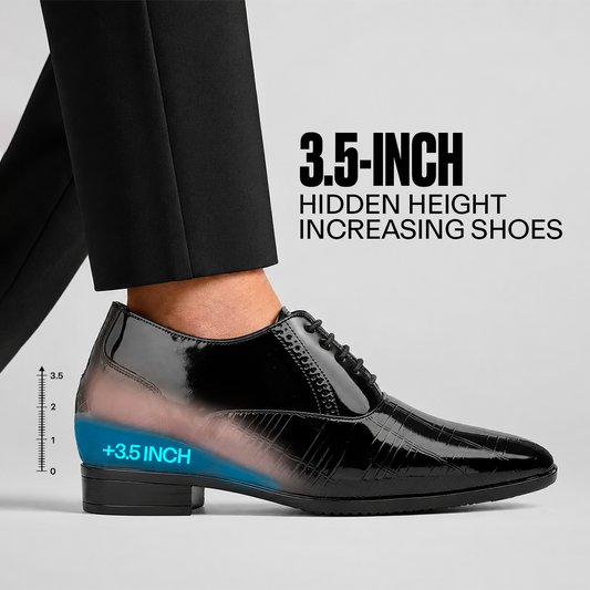 BXXY Mens Wedding Wear Elevator Shoes 9CM Hidden Lift