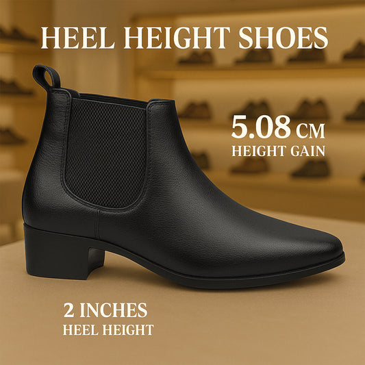 Men's Chelsea Boots WITH 2 Inches Heel Height Gain
