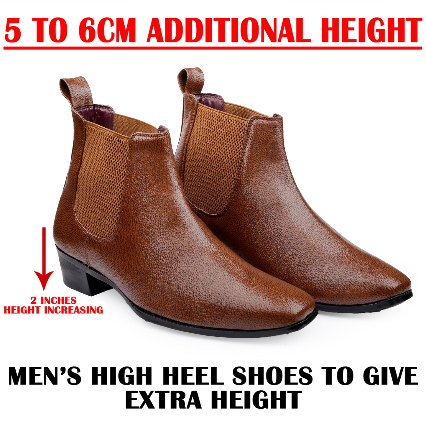 Men's Chelsea Boots WITH 2 Inches Heel Height Gain