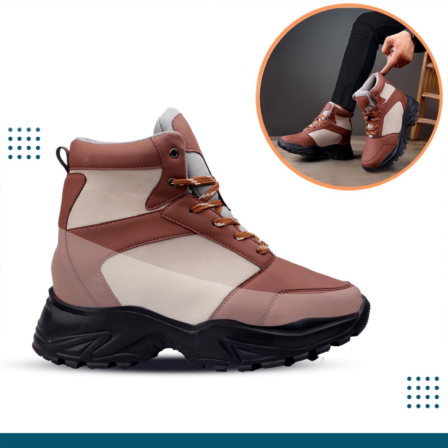 Stylish 3.5 Inches (9CM) Lift Shoes for Men