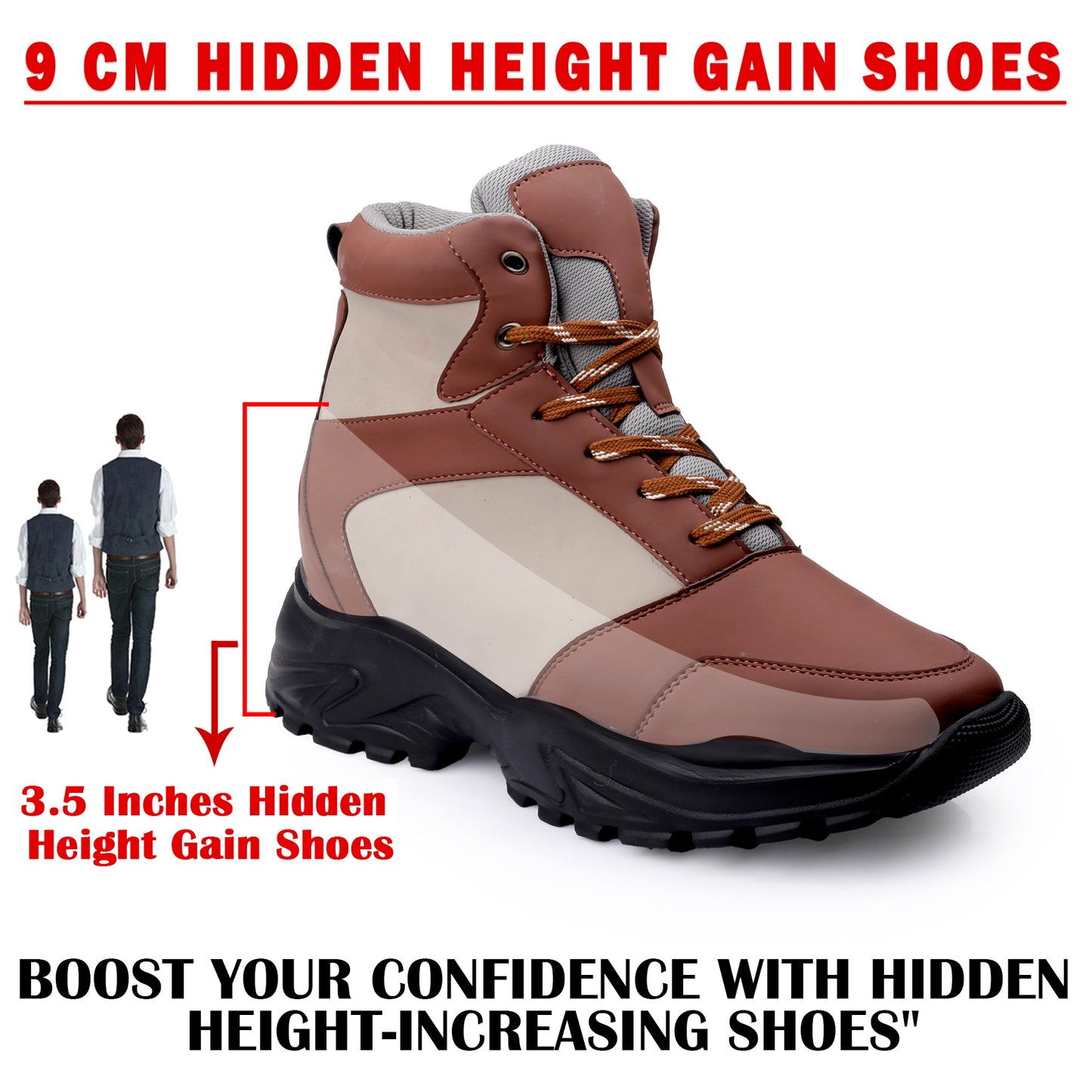 Stylish 3.5 Inches (9CM) Lift Shoes for Men