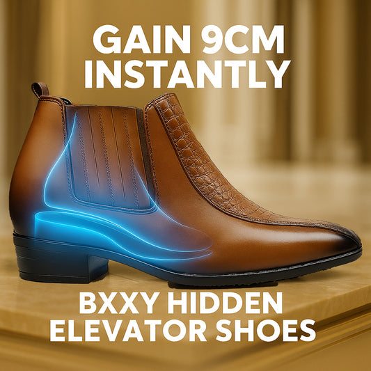 Men’s Formal Slip-On Elevator Shoes – Hidden 9cm Height Increase