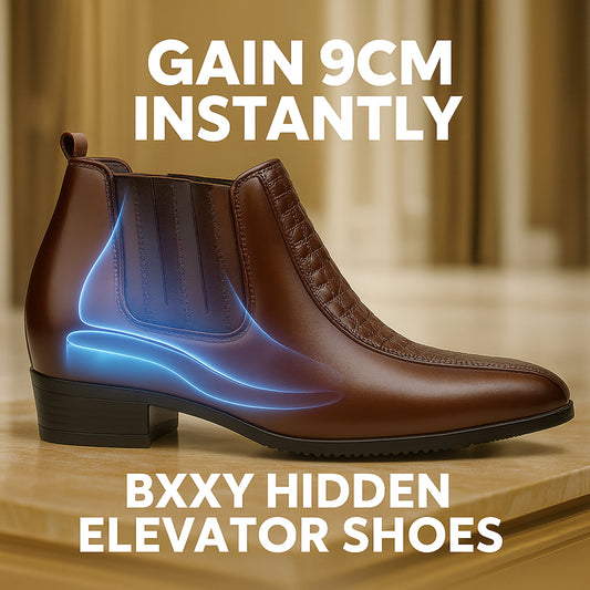 Men’s Formal Slip-On Elevator Shoes – Hidden 9cm Height Increase