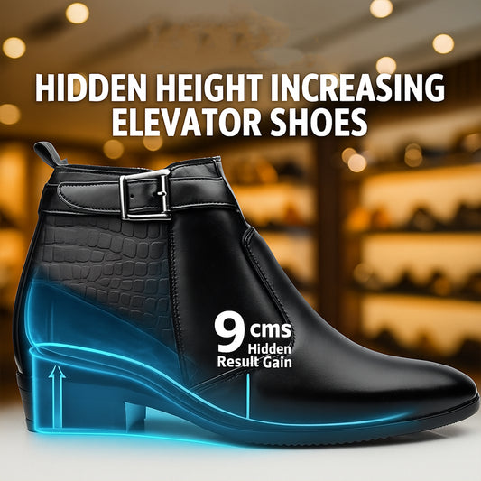 Men’s Hidden Height Boots – 9cm (3.5 Inches) Elevator Boost – Stylish Lift Boots