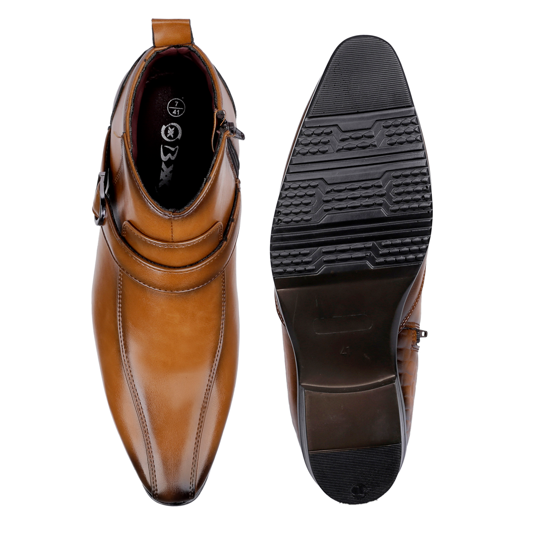 Formal Elevator Boots Tan - 3.5 Inches (9cm)