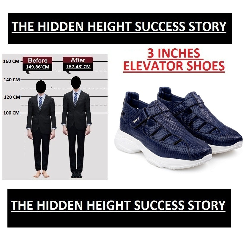 Bxxy's 3 Inch Hidden Height Increasing High-end Fashionable Sandals for Men