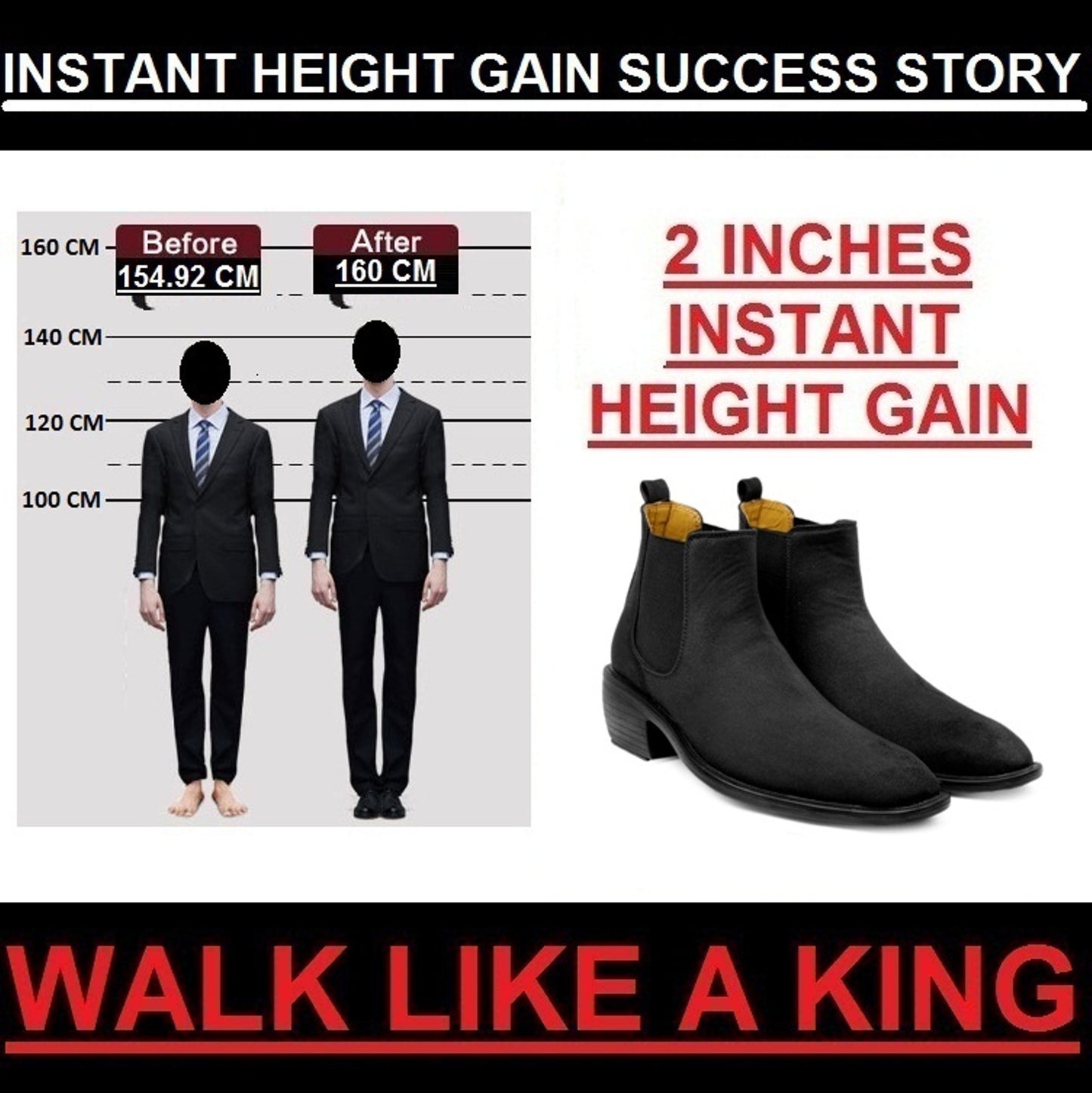 Men’s Suede Elevator Chelsea Boots