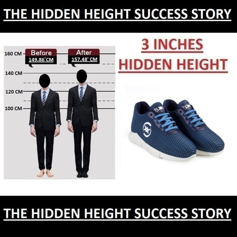 3 Inch Hidden Height Increasing Sport Shoes for Cricket, Football, Basketball etc.
