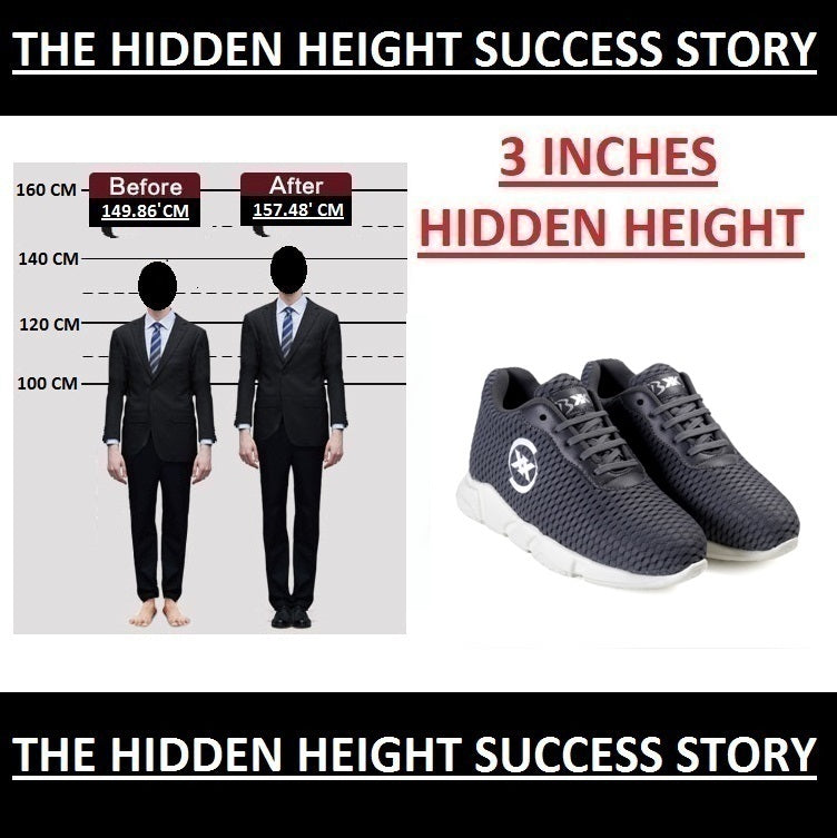 3 Inch Hidden Height Increasing Sport Shoes for Cricket, Football, Basketball etc.