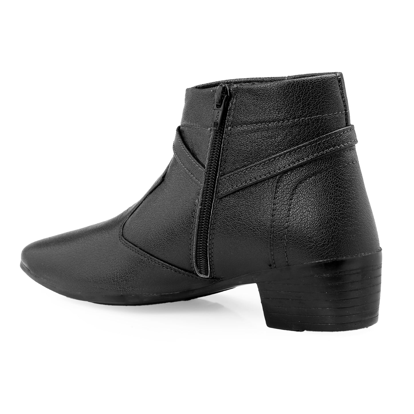 BXXY 2 Inch Height Increasing Office Wear Zipper and Buckle Boots